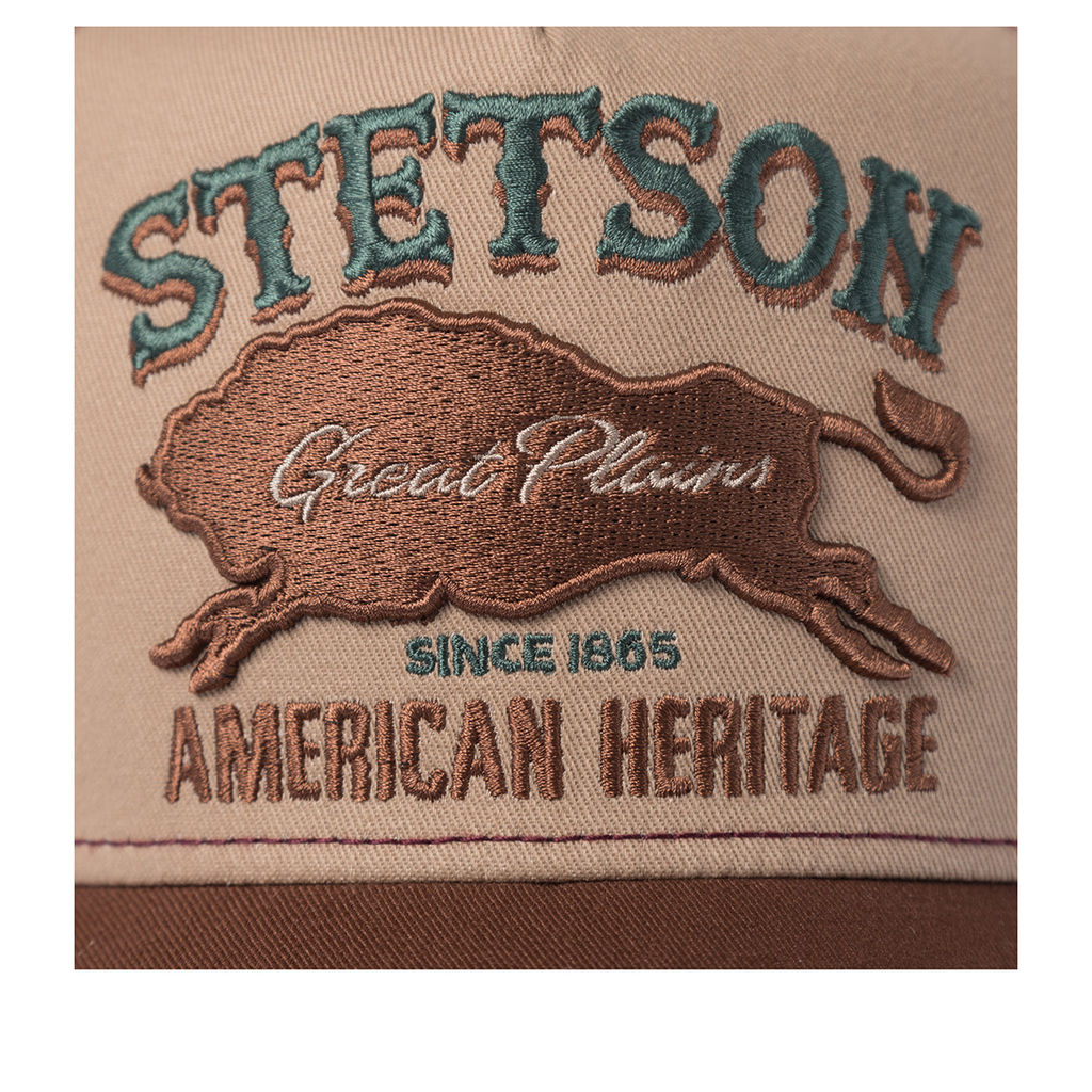 Бейсболка STETSON арт. 7751152 TRUCKER CAP GREAT PLAINS (светло-коричневый / коричневый)  фото 4