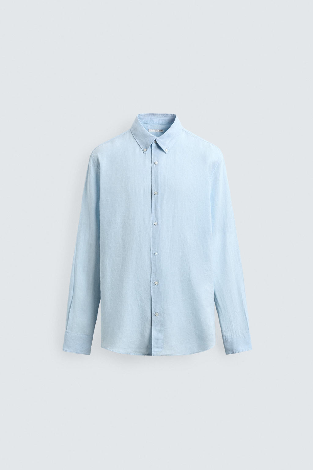CAMISA REGULAR FIT 100% LINO / Celeste - Zara фото 6