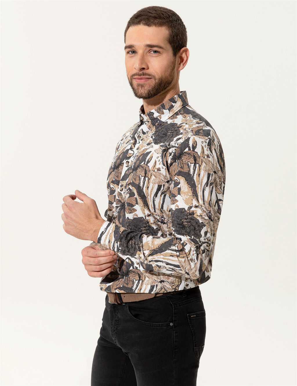 Bej Regular Fit Uzun Kollu G_mlek - Pierre cardin фото 3