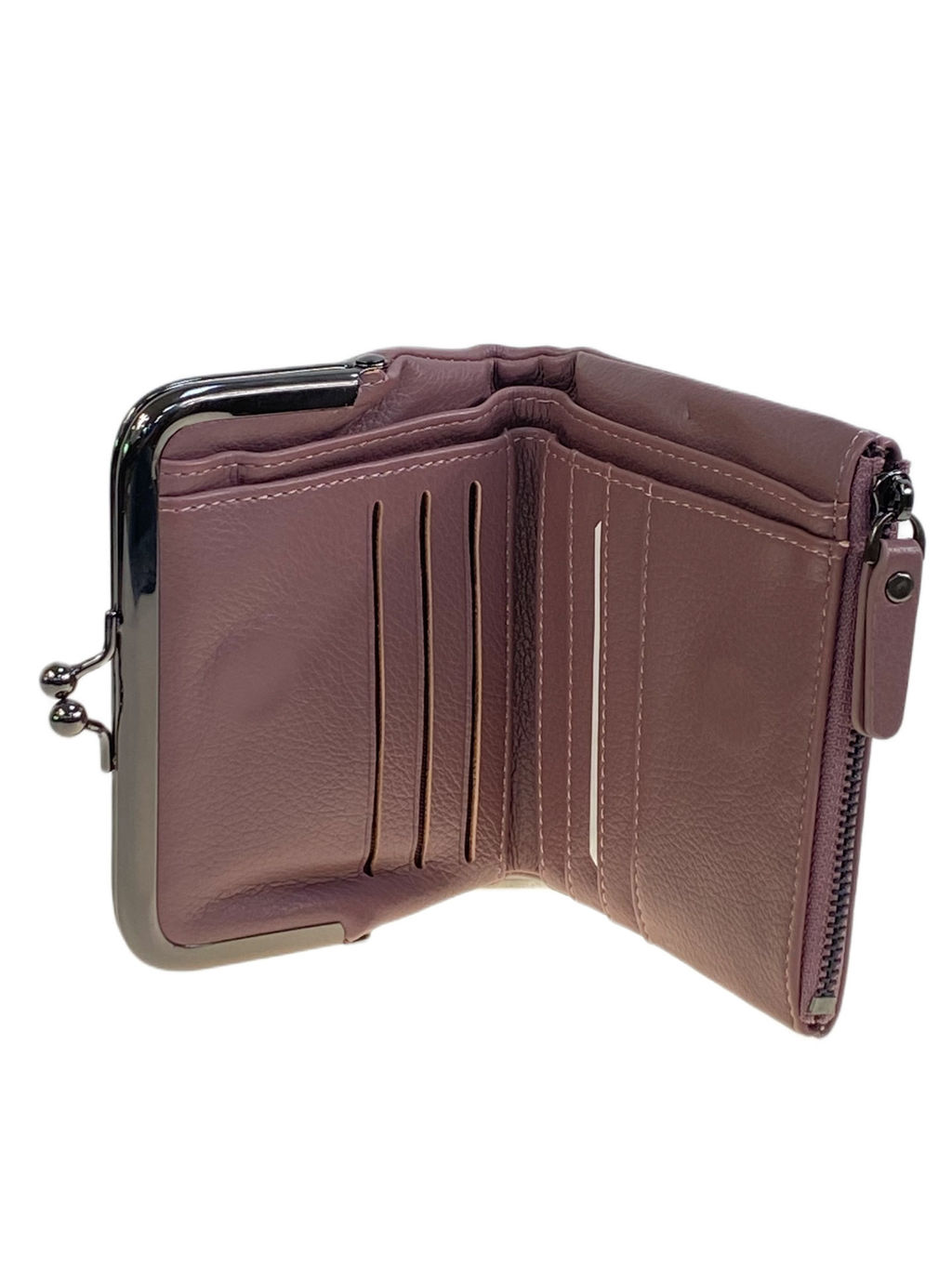 Женское портмоне из натуральной кожи, цвет пудра - Greta фото 2