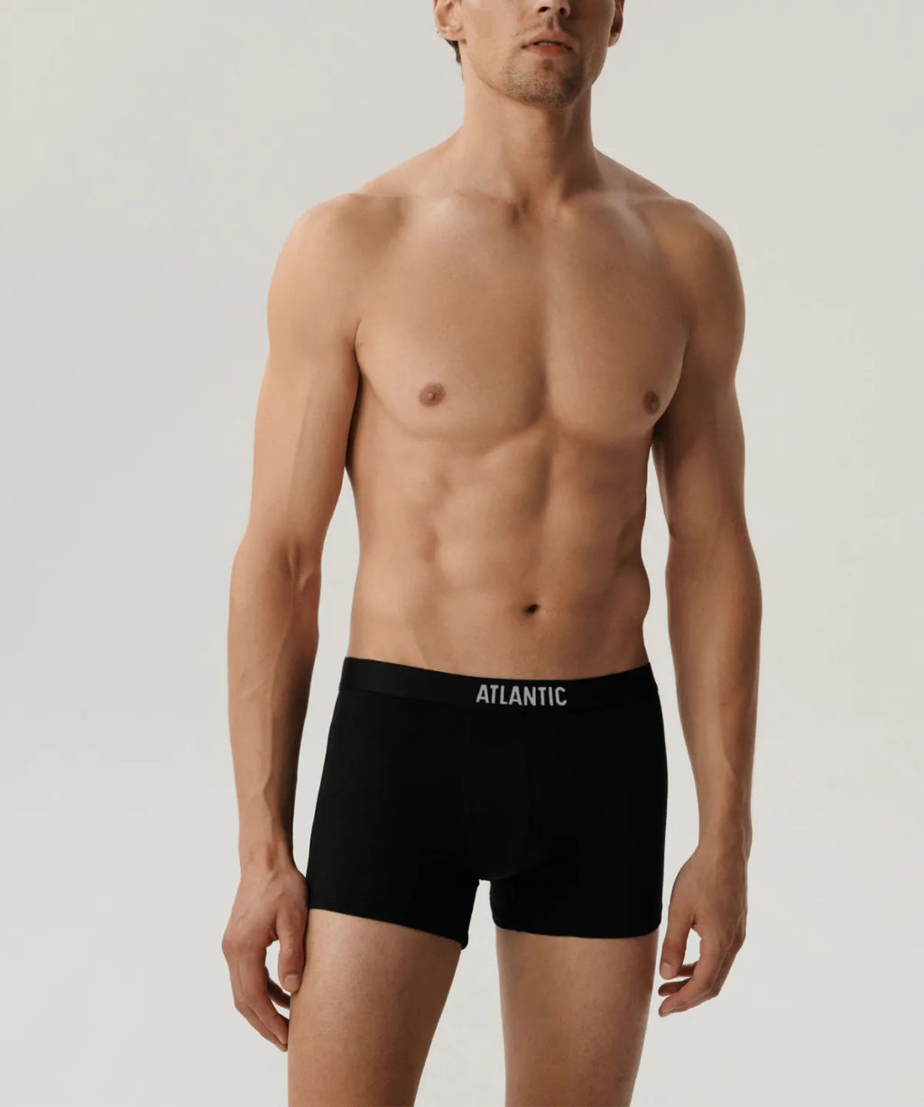ATLANTIC 3MH-011 Трусы шорты Solid - набор 3 шт. черный фото 2