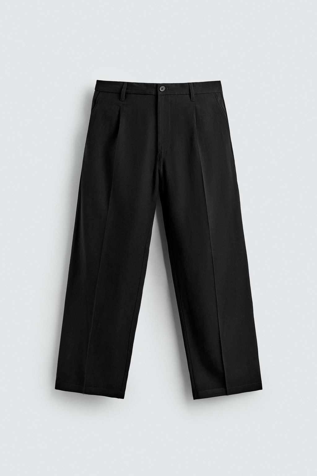PANTAL?N FLUIDO RELAXED FIT PLIEGUES / Negro