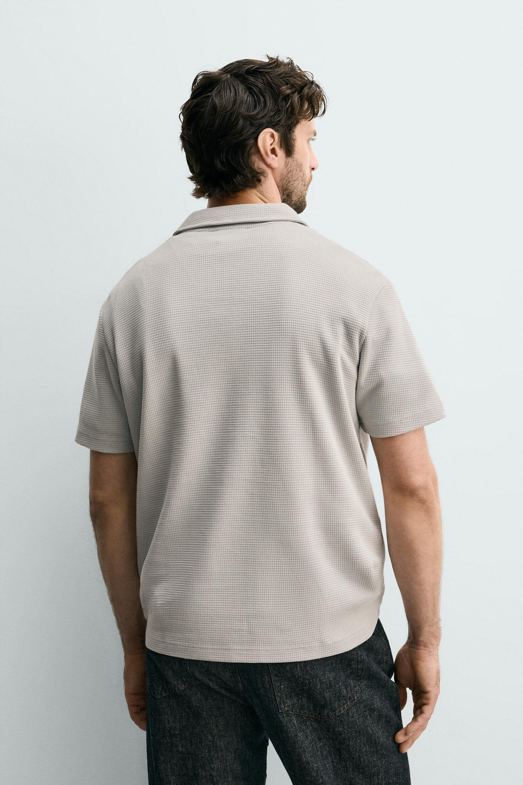 POLO ESTRUCTURA WAFFLE / Gris perla - Zara фото 4