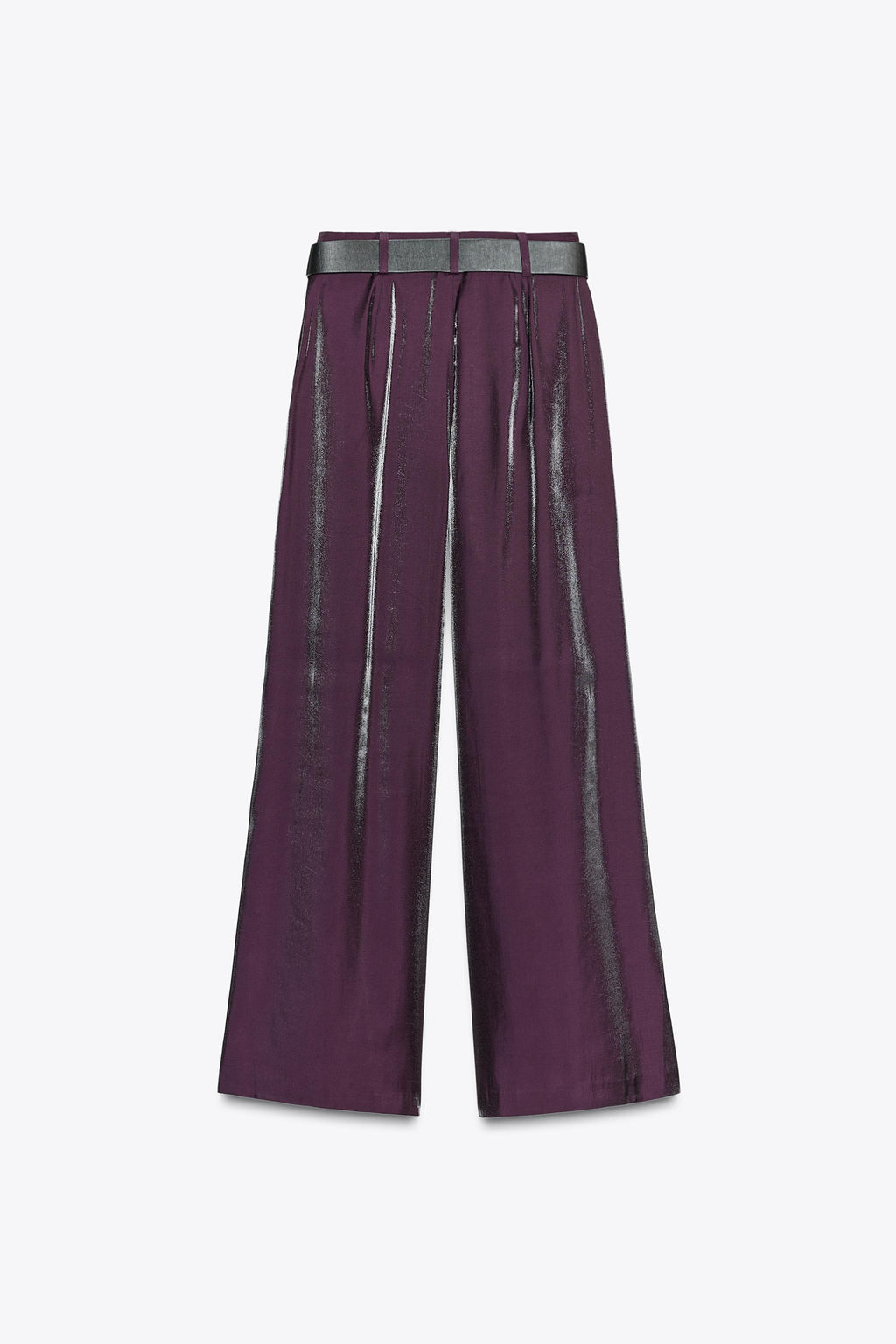 SATIN WIDE-LEG TROUSERS WITH BELT - Zara фото 7