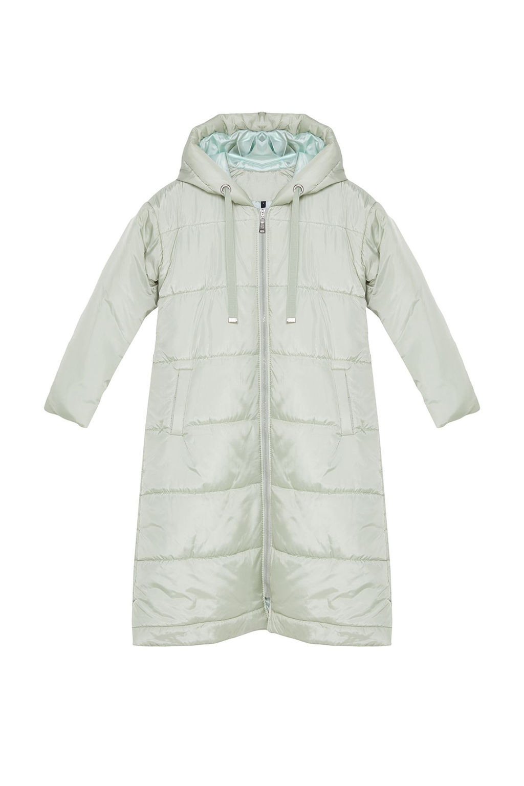 TRENDYOLMILLA Siyah Kapusonlu Su Itici Uzun Sisme Mont TWOAW24MO00136  фото 19