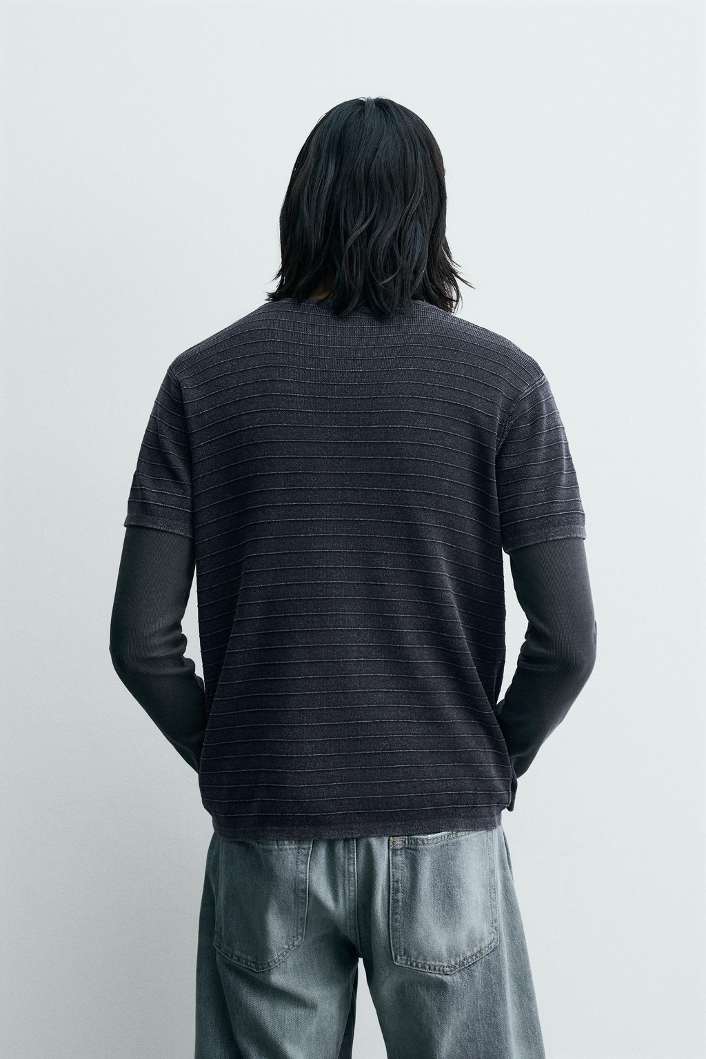 CAMISETA PUNTO ESTRUCTURA LAVADA / ?ndigo