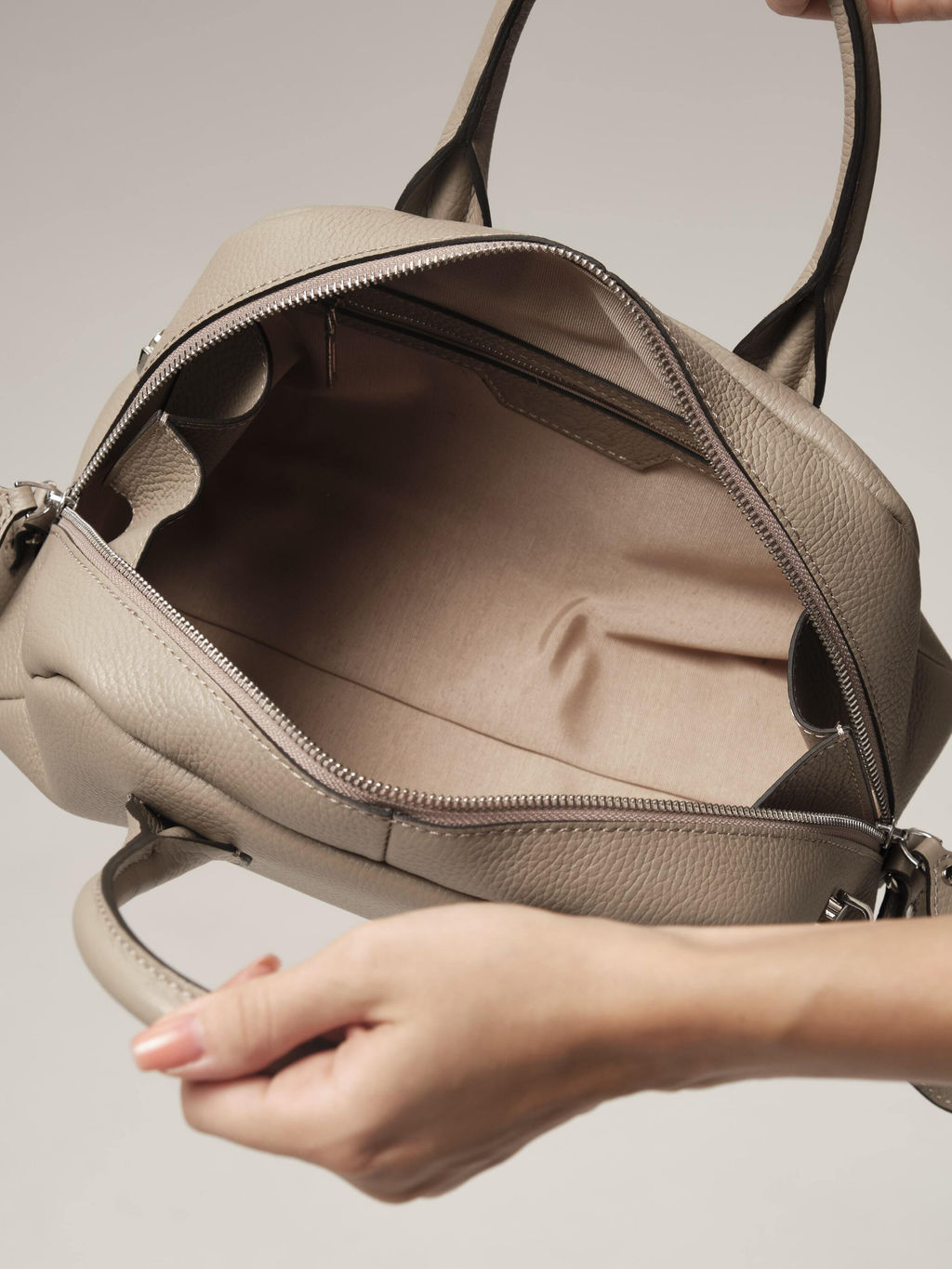 Кожаная сумка Kandys DBR 31206 бежевый латте  фото 9