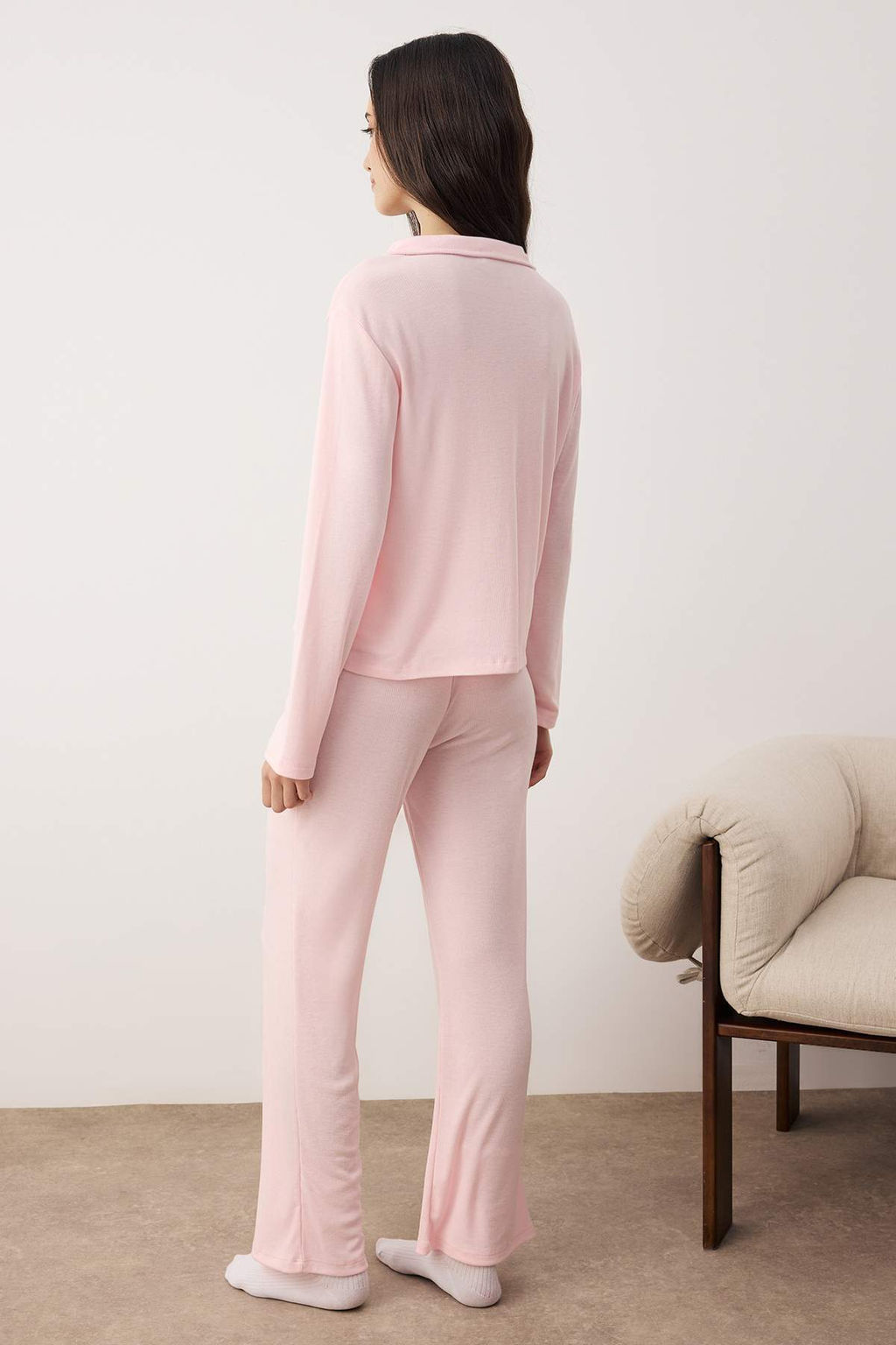Pembe Kalp Bask?l? Fitilli Orme Pijama Tak?m? THMAW26PT00155 - Trendyolmilla фото 5