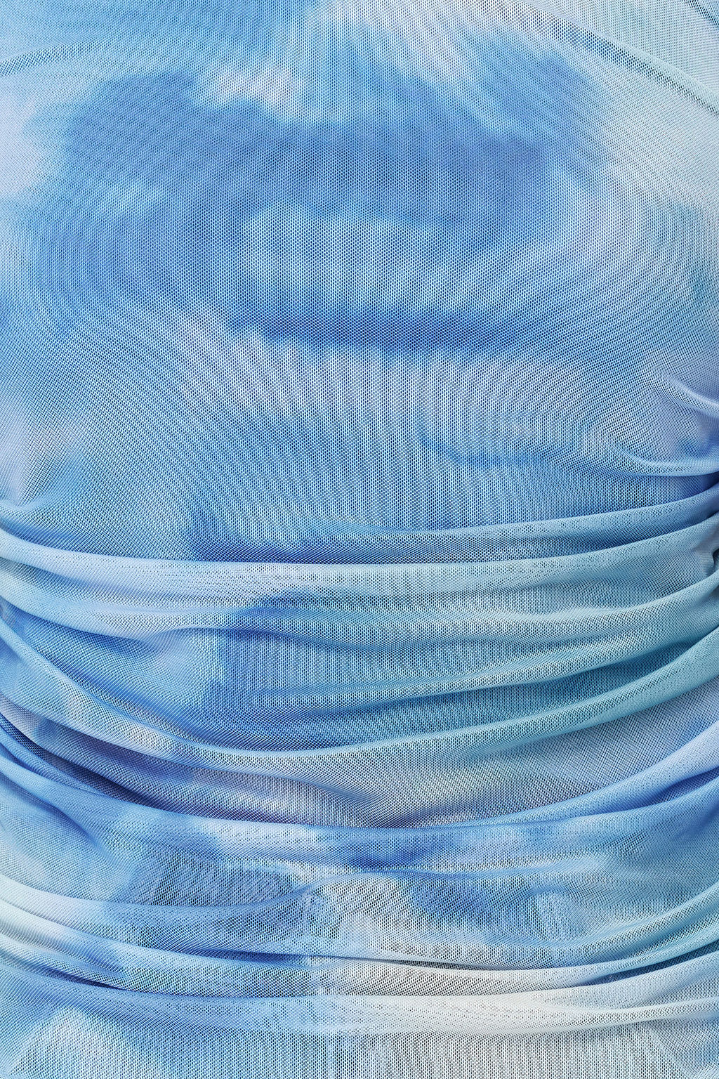 Lacivert Soyut Drape Detayl? Tek Omuzlu Fitted/Vucuda Oturan Tul Esnek Orme Bluz TWOSS24BZ00311