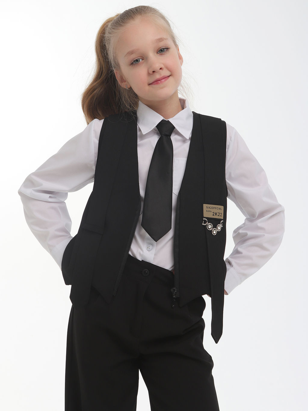 Жилет для девочек - Синий мир фото 4