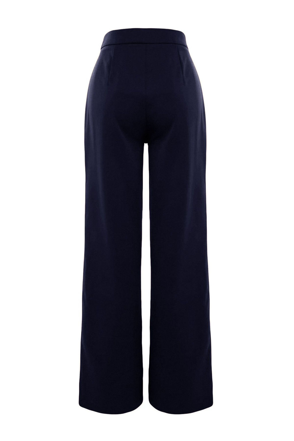 Lacivert Wide Leg/Genis Paca Dokuma Kumas Pantolon TWOAW22PL0139