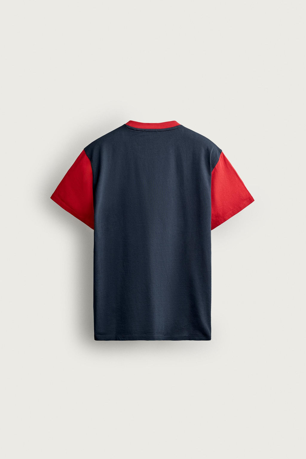CAMISETA REGULAR FIT COLOR BLOCK / rojo/marino - Zara фото 8