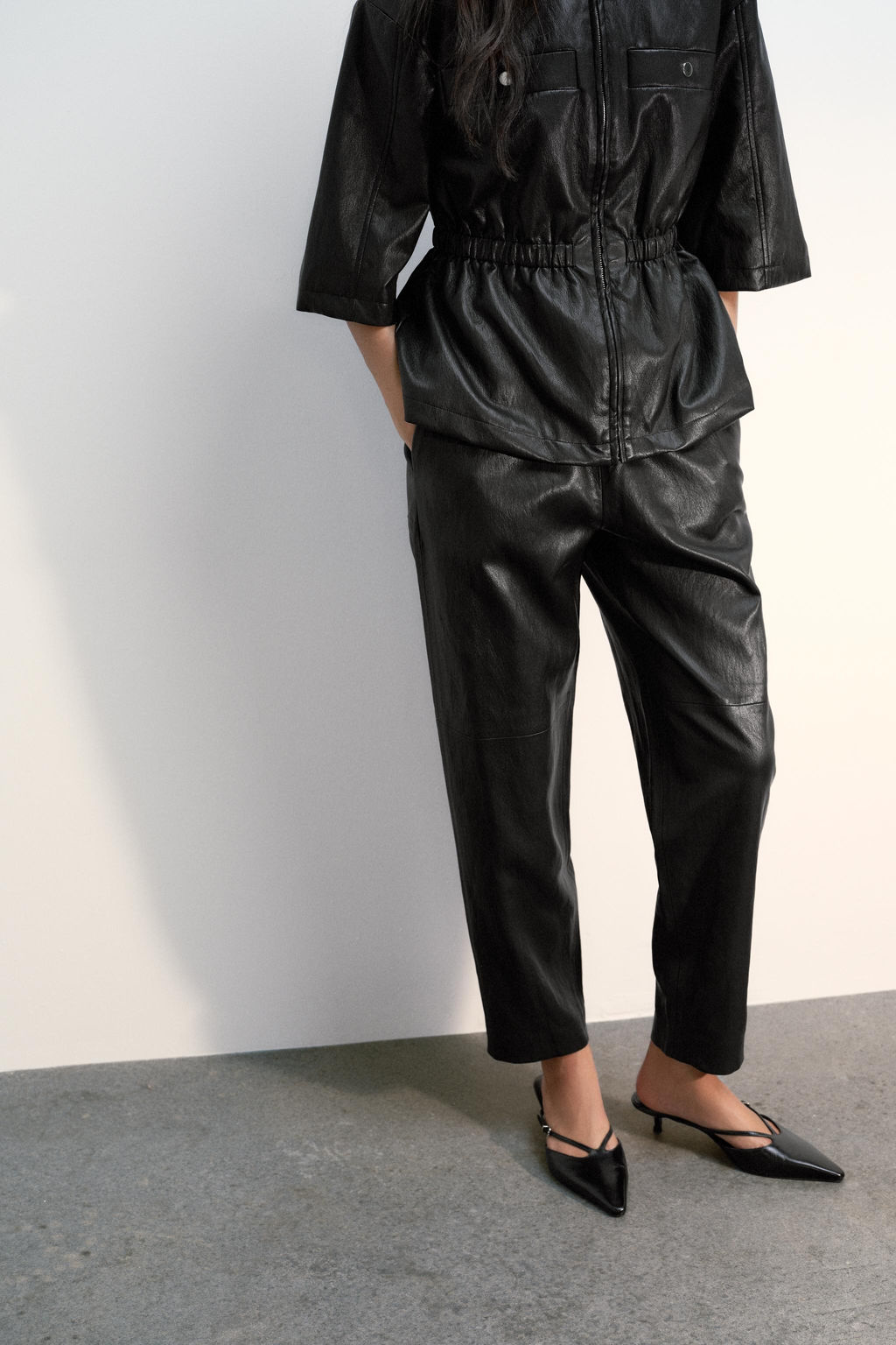 FAUX LEATHER TROUSERS