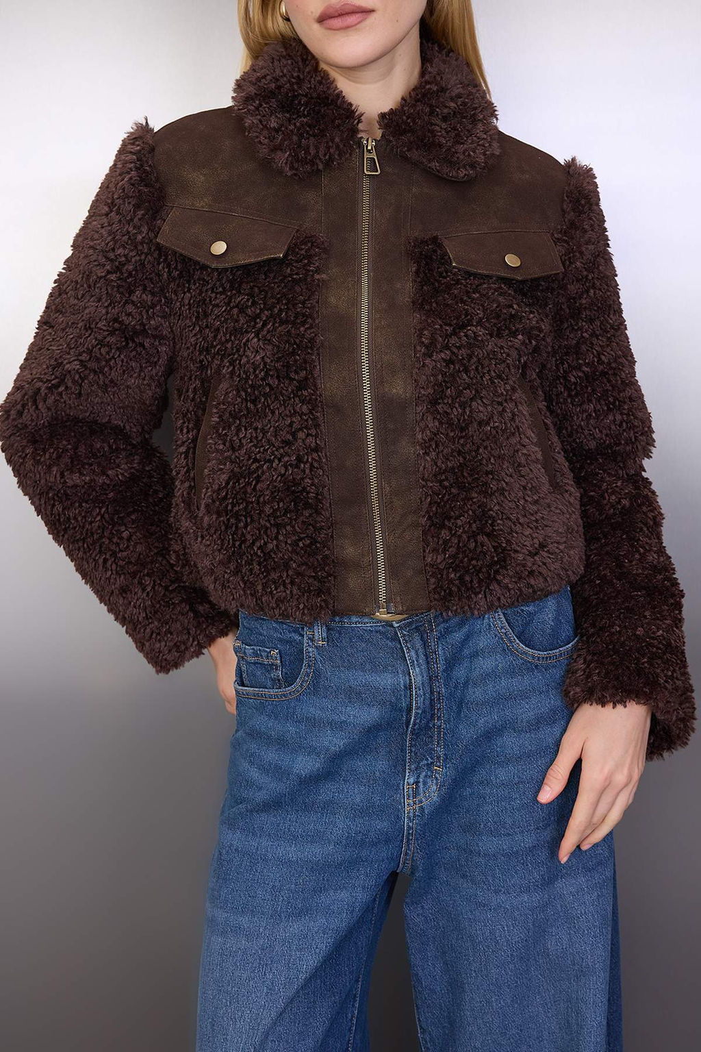 Kahverengi Regular Kal?p Suet Detayl? Kurk Mont TWOAW26MO00075 - Trendyolmilla фото 6