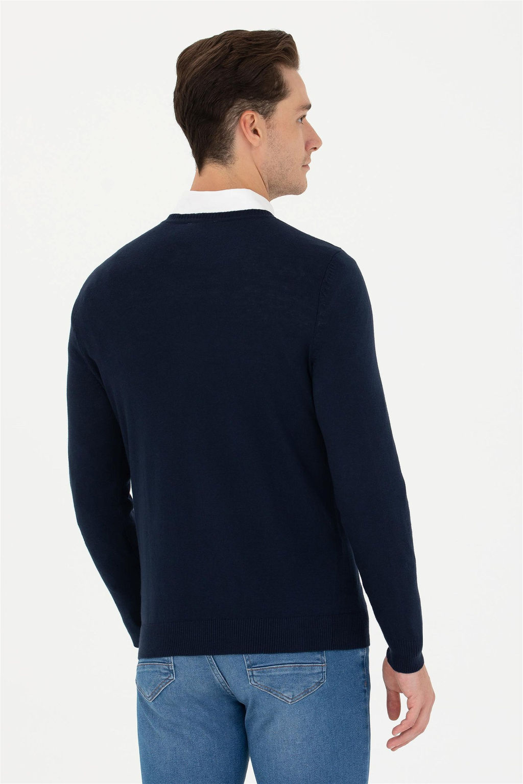 Свитер мужской U. S. Polo Assn базовый темно-синий из хлопка - U.s. polo assn фото 6