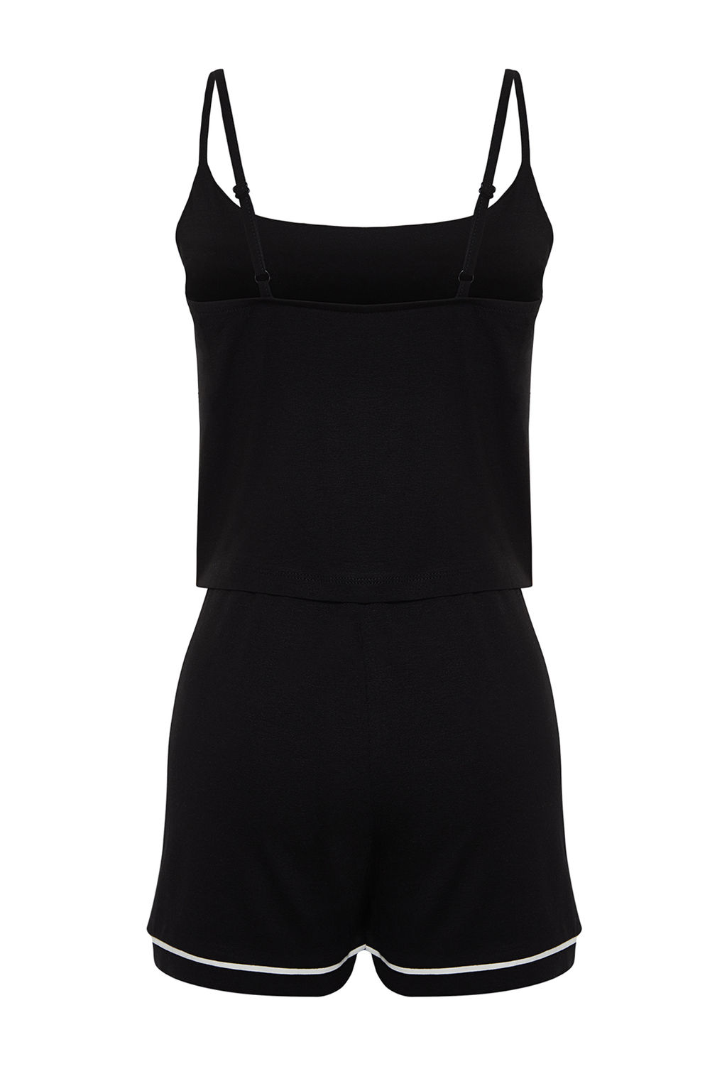 Trendyolmilla Siyah Biye Detayl? Ip Ask?l? Viskon Sortlu Orme Pijama Tak?m? THMSS24PT00004 фото 7