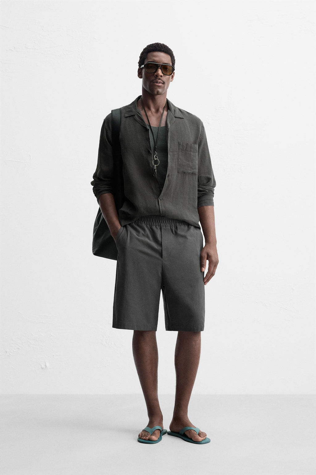 RELAXED FIT COTTON BERMUDA SHORTS - Zara фото 19