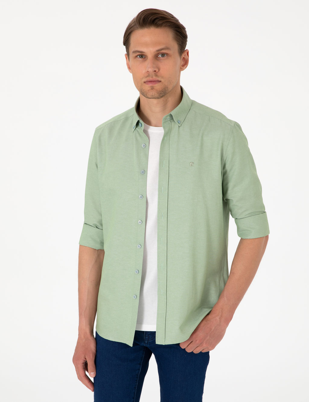 _a_la Oxford Slim Fit Kolay _t_lenebilir G_mlek