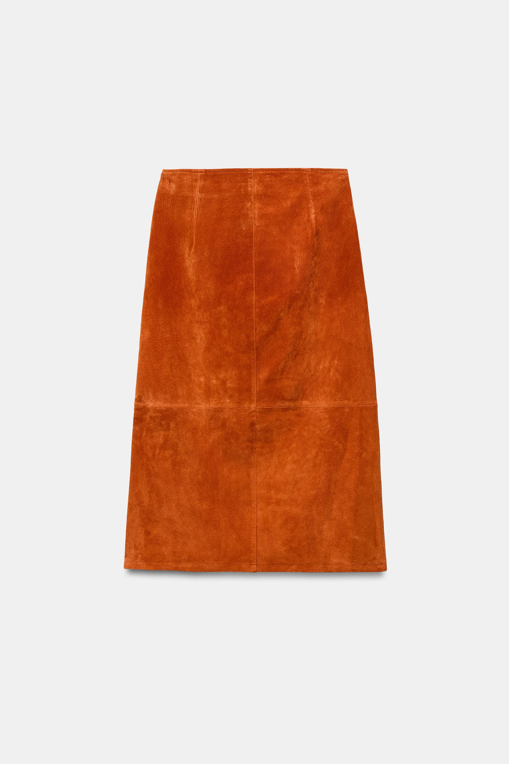 100% SUEDE LEATHER WRAP MIDI SKIRT - Zara фото 7