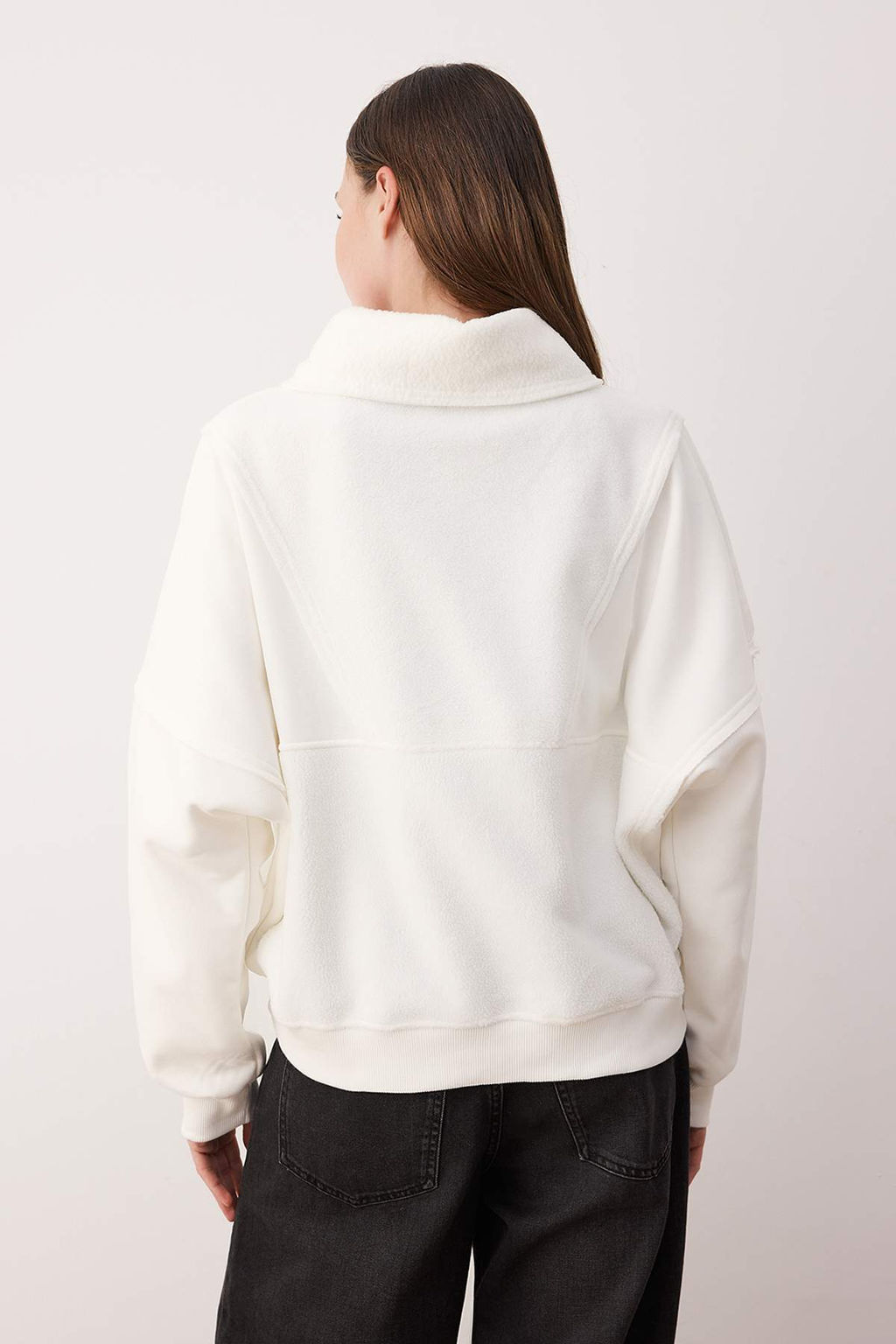 Antrasit Regular/Normal Kal?p Polar Fermuarl? Cep Detayl? Kal?n Orme Sweatshirt TWOAW26SW00009 - Trendyolmilla фото 10