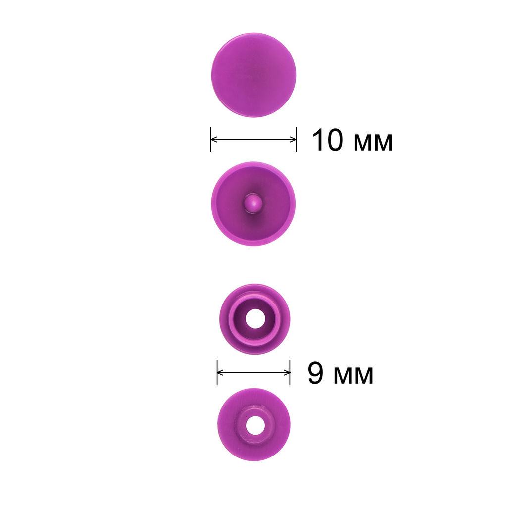 Кнопка Micron POM-10 Кнопки пластиковые пластик d 10 мм 15 шт. № 012 сиреневый