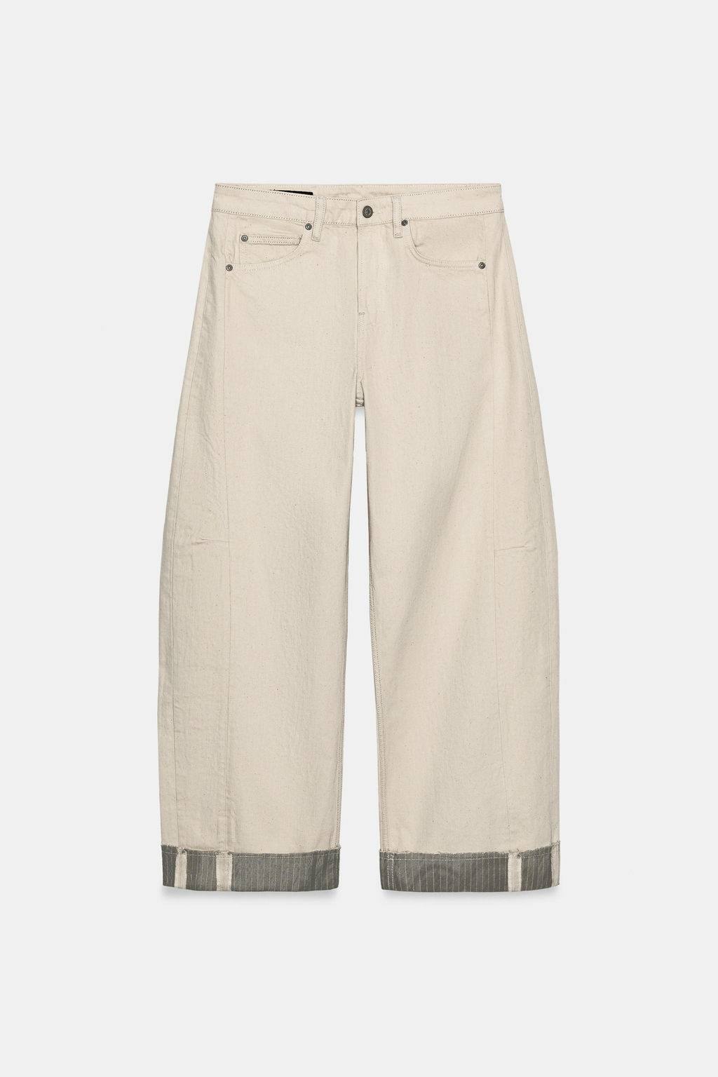 JEANS ZW COLLECTION RELAXED TIRO MEDIO / Crudo - Zara фото 8