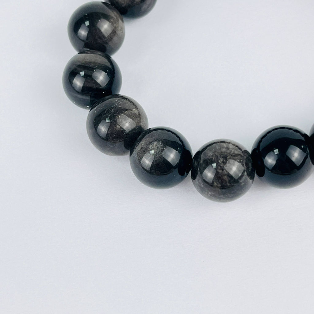 Браслет из серебристого Обсидиана - Радуга самоцветов фото 3