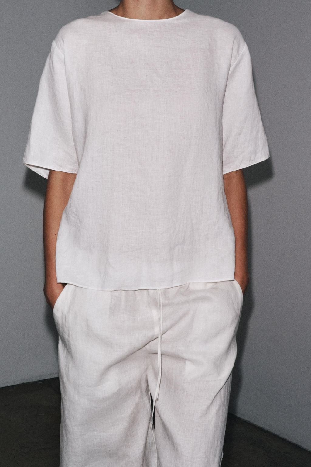 ZW COLLECTION LINEN TROUSERS WITH VENTS - Zara фото 5