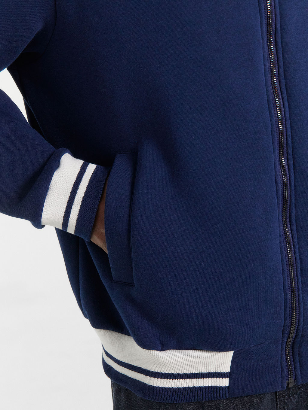 Толстовка мужская синяя с нашивкой на груди ночное море +печать 121187/1