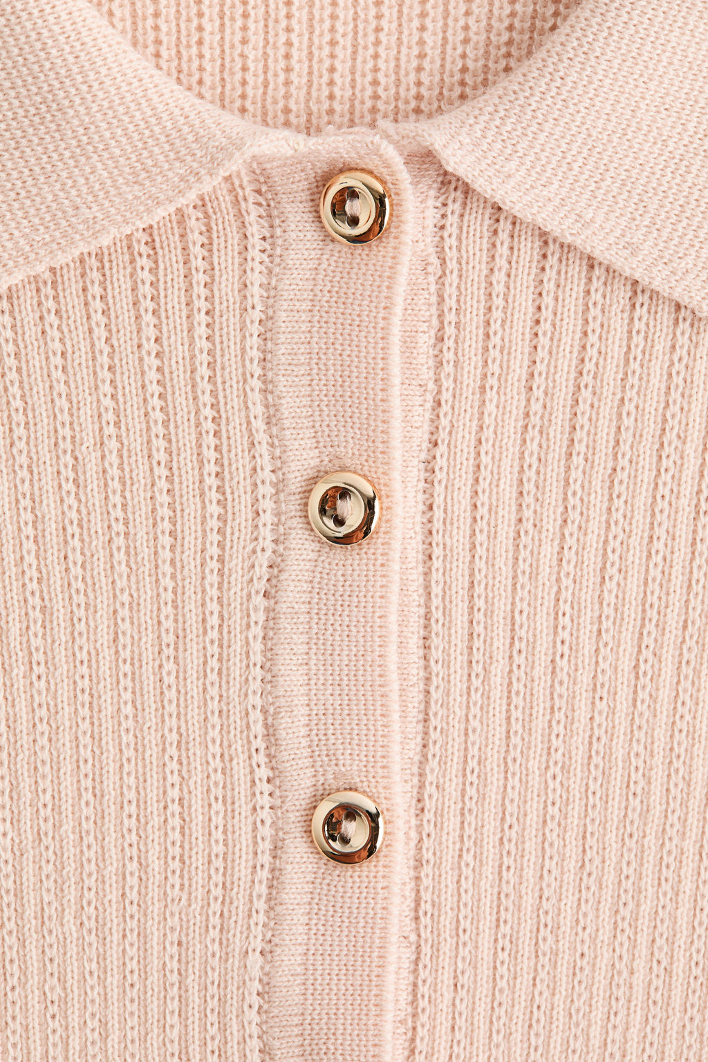 Top en punto de canal? con cuello camisero - H&m фото 3