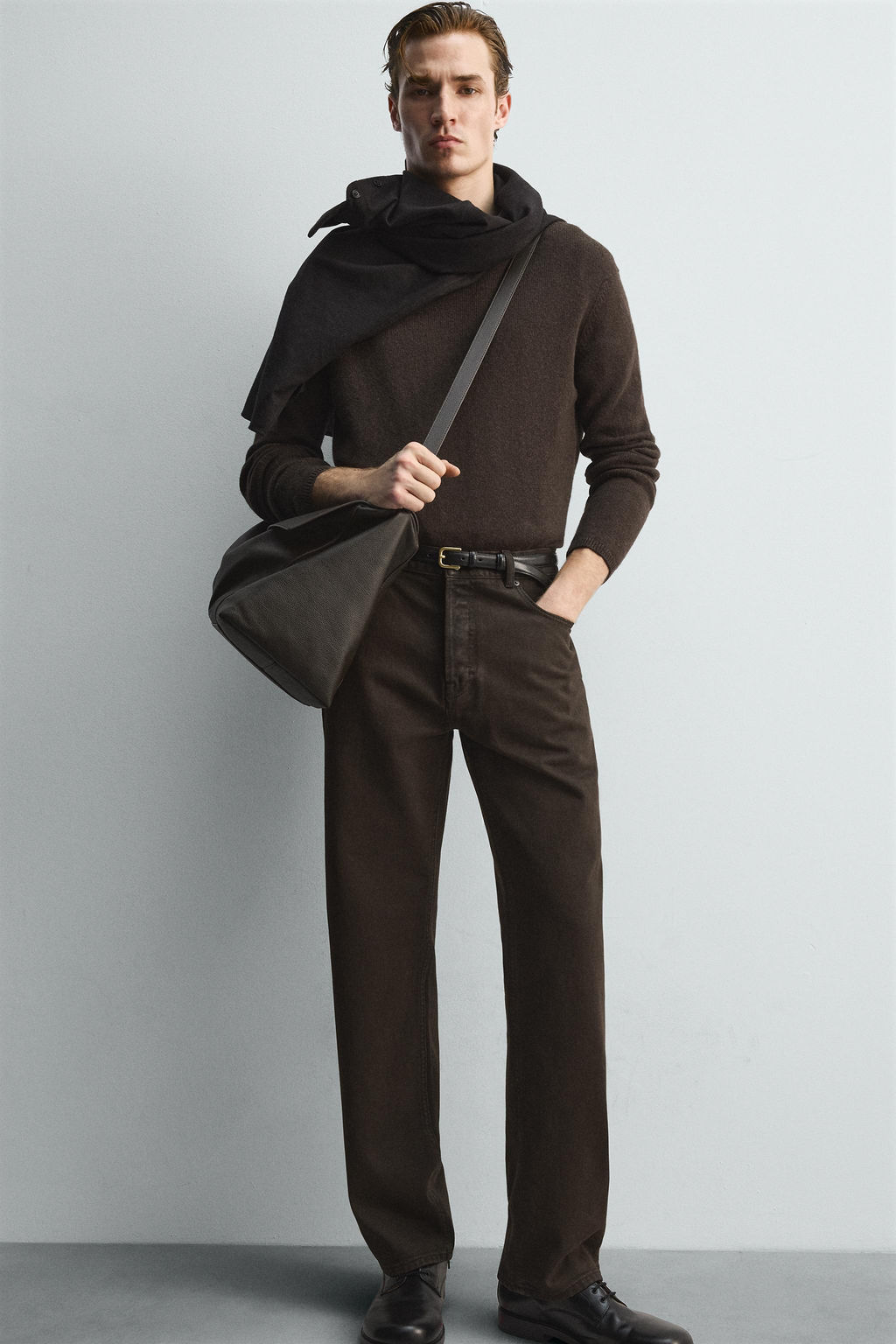 WAXED FINISH STRAIGHT-LEG JEANS - Zara фото 6