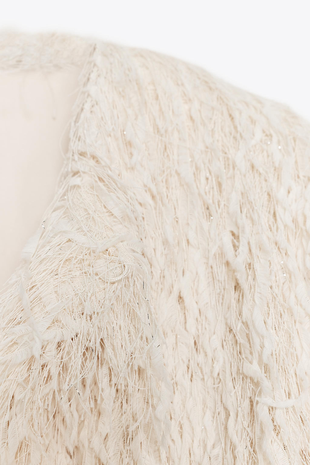 FEATHER FRINGE METALLIC THREAD JACKET - Zara фото 9