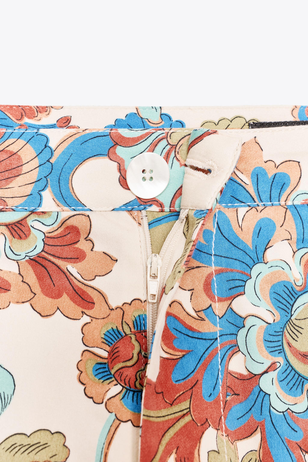 ZW COLLECTION FLORAL MINI FLARE TROUSERS - Zara фото 8