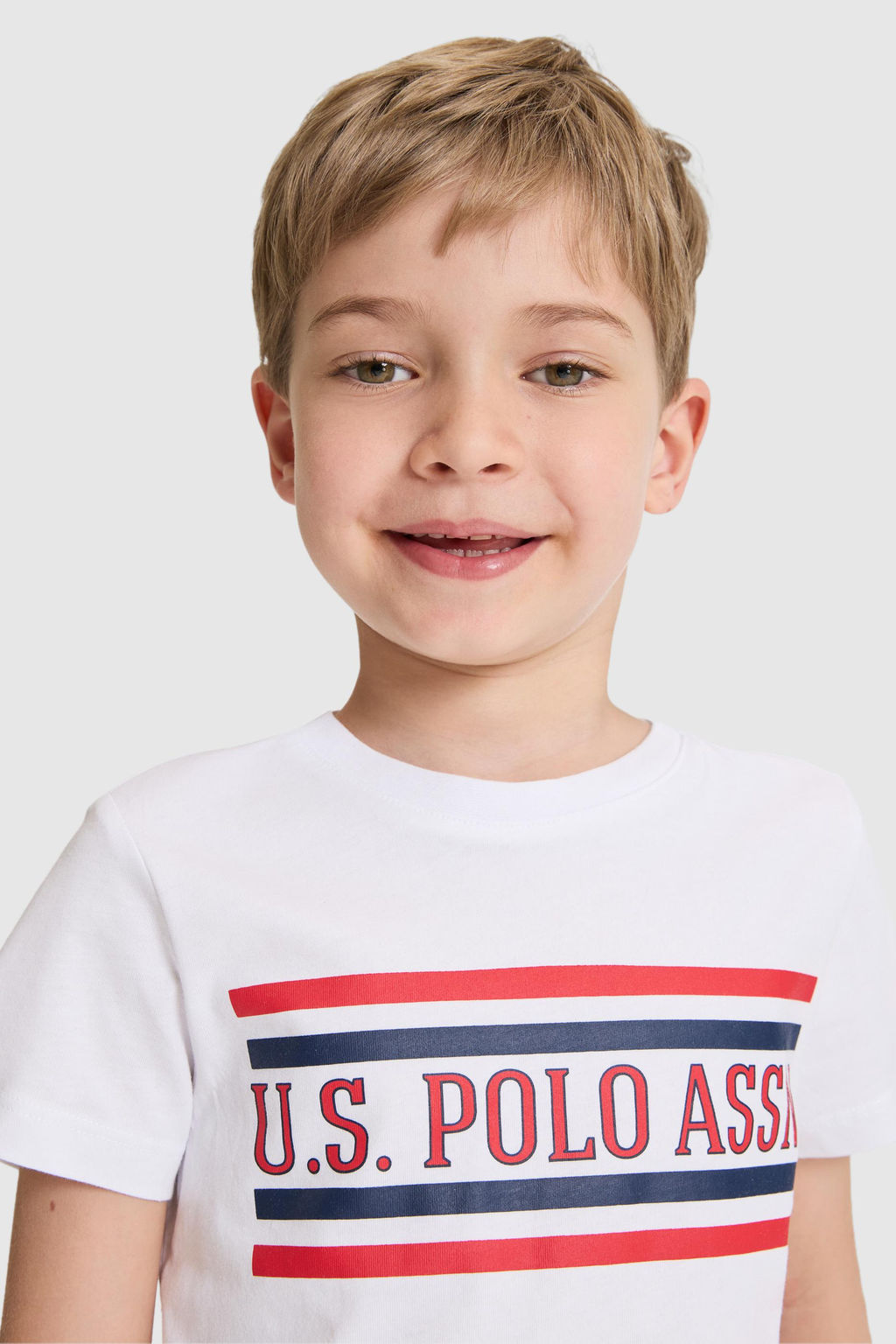 Erkek _ocuk Beyaz Bisiklet Yaka Ti__rt - U.s. polo assn фото 2