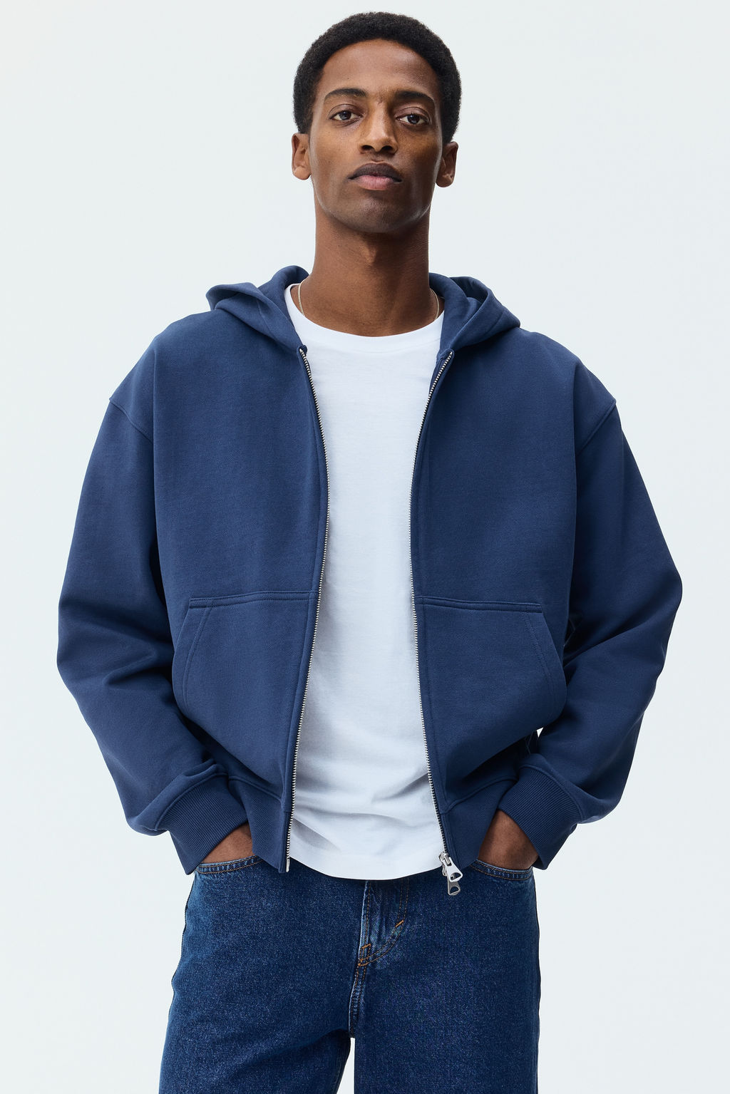 Chaqueta sudadera boxy con cremallera Loose Fit - H&m фото 6