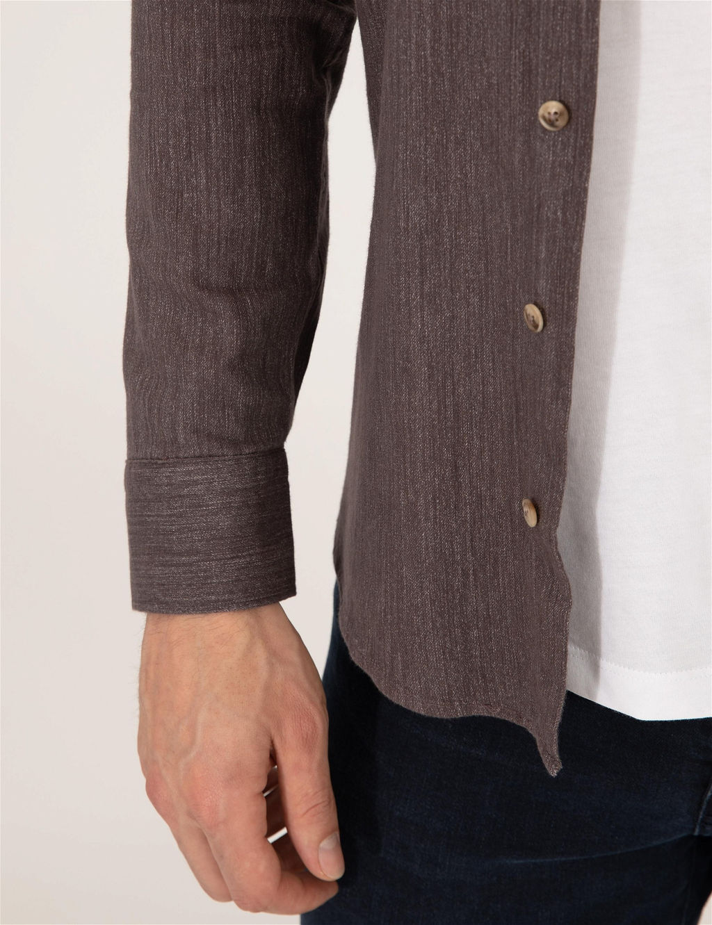 Kahverengi Slim Fit Uzun Kollu G_mlek - Pierre cardin фото 7