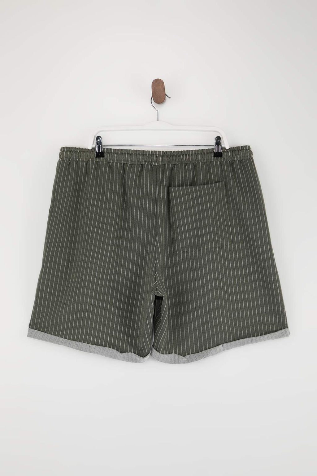 Haki Buyuk Beden Lacivert Regular Rahat Cizgili %100 Pamuk Sort TMNSS23SR00045