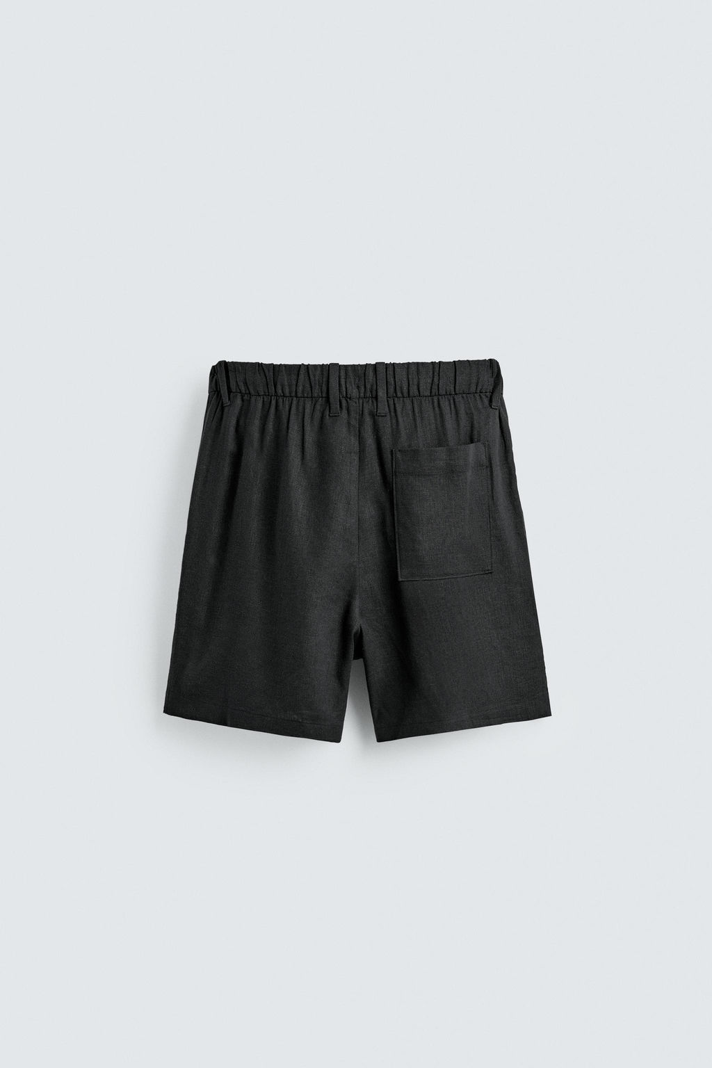 BERMUDA RELAXED FIT LINO - VISCOSA / Negro