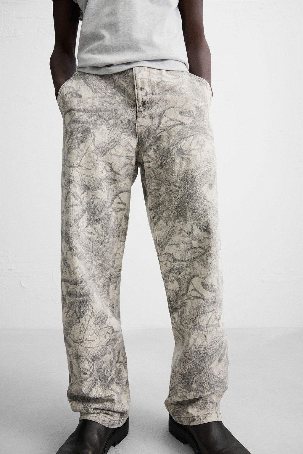 ABSTRACT PRINT CARPENTER TROUSERS - Zara фото 14