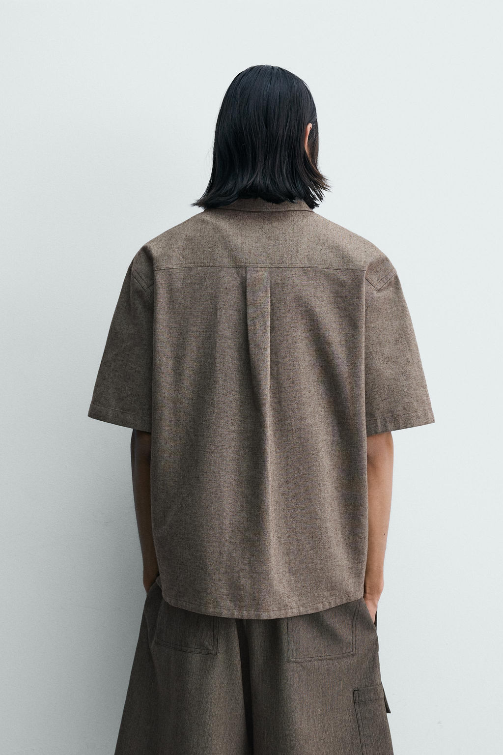 CAMISA OVERSIZE FIT BOLSILLOS / marr?n vigor? - Zara фото 3