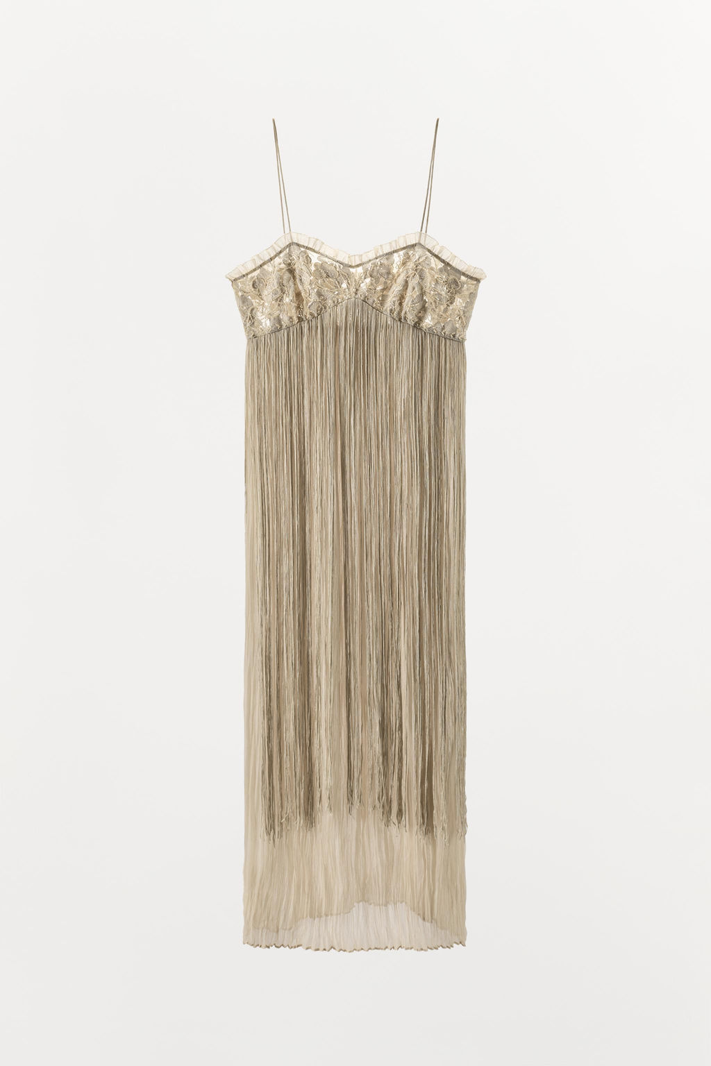 EMBROIDERED FRINGED COMBINATION DRESS - Zara фото 14