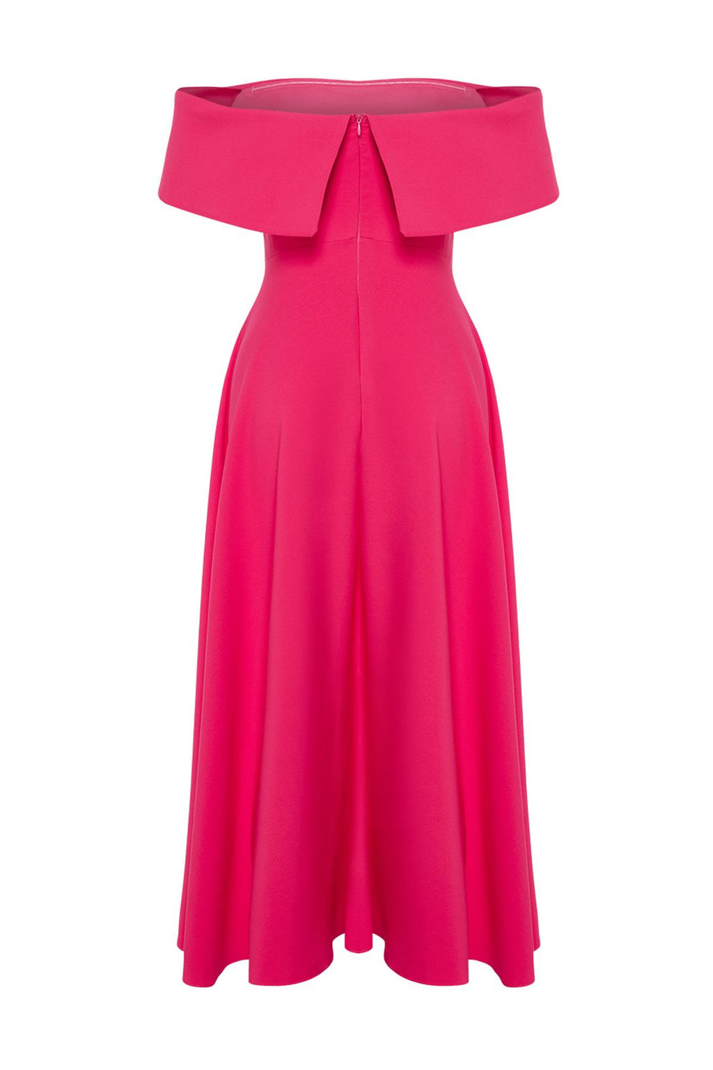 Fusya Carmen Yaka A-Kesim Dokuma S?k Midi Abiye Elbise TPRSS24EL00210