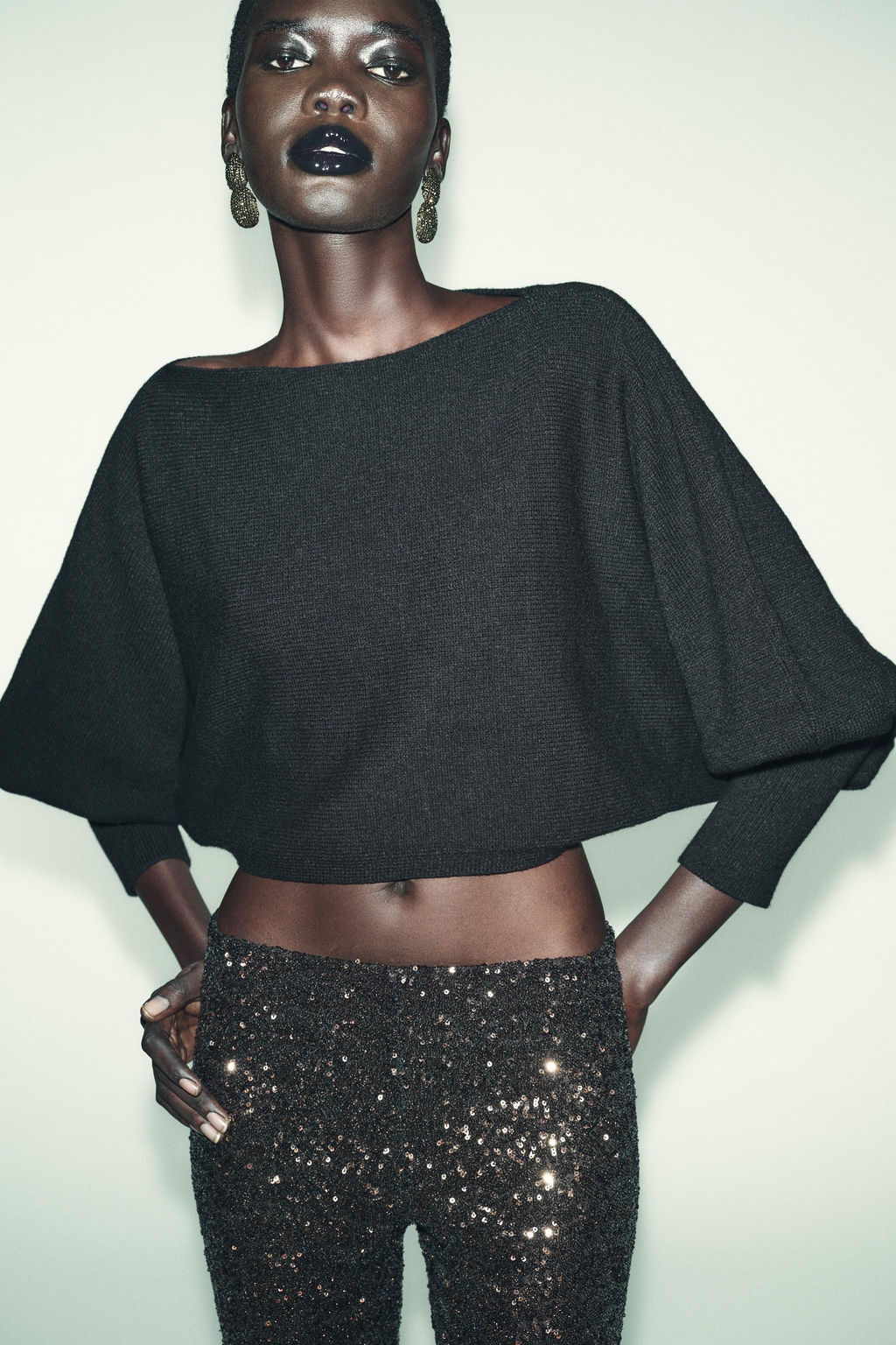 SHORT KNIT PUFF SLEEVE JUMPER - Zara фото 10