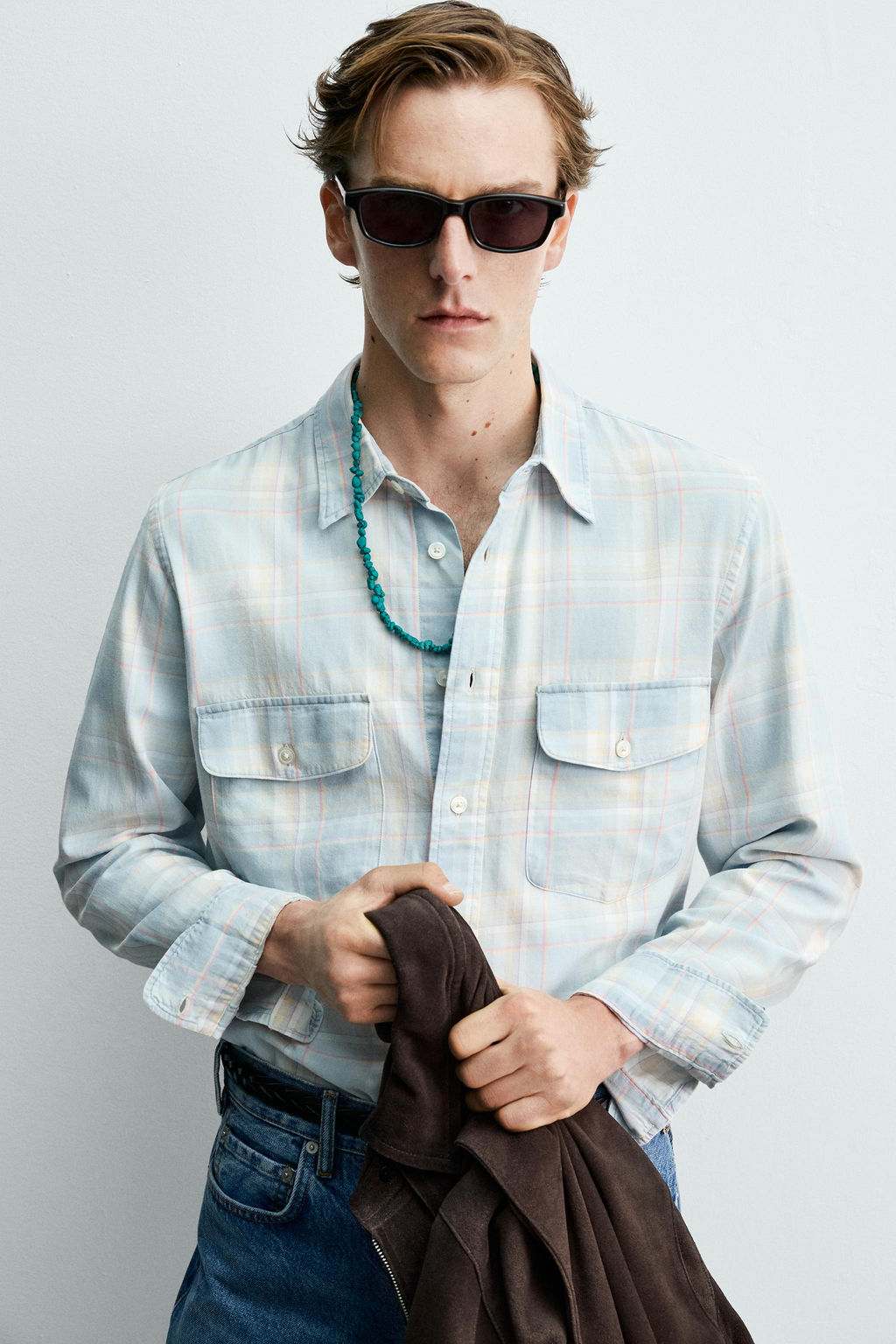 CAMISA DENIM LIGERO AARON LEVINE X ZARA / Azul claro  фото 5