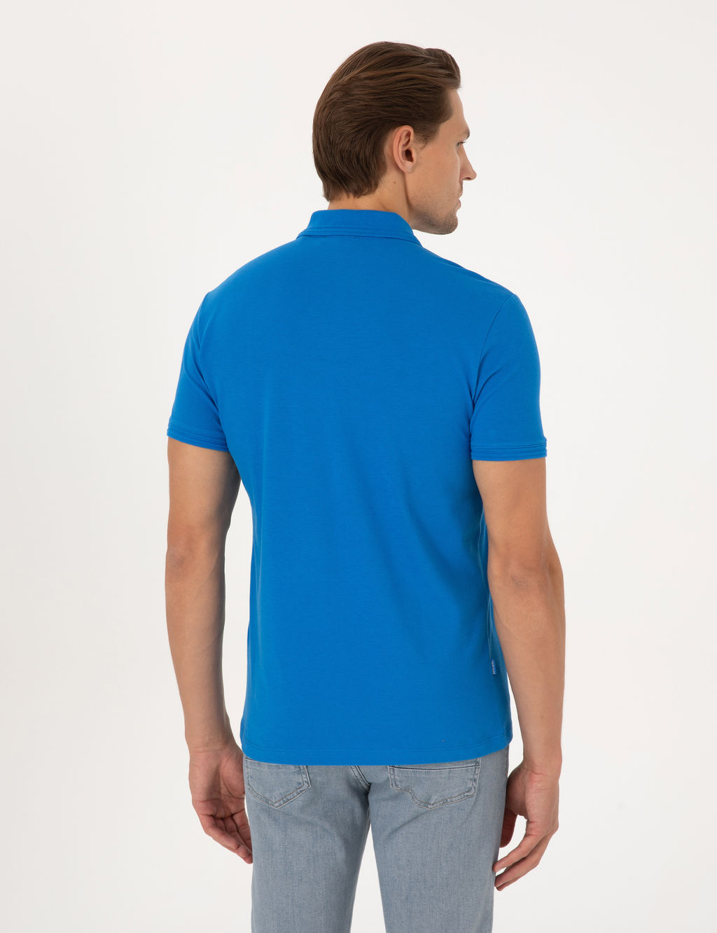 Sax Slim Fit %100 Pamuk K_vr_lmaz D__meli Polo Yaka Basic Ti__rt