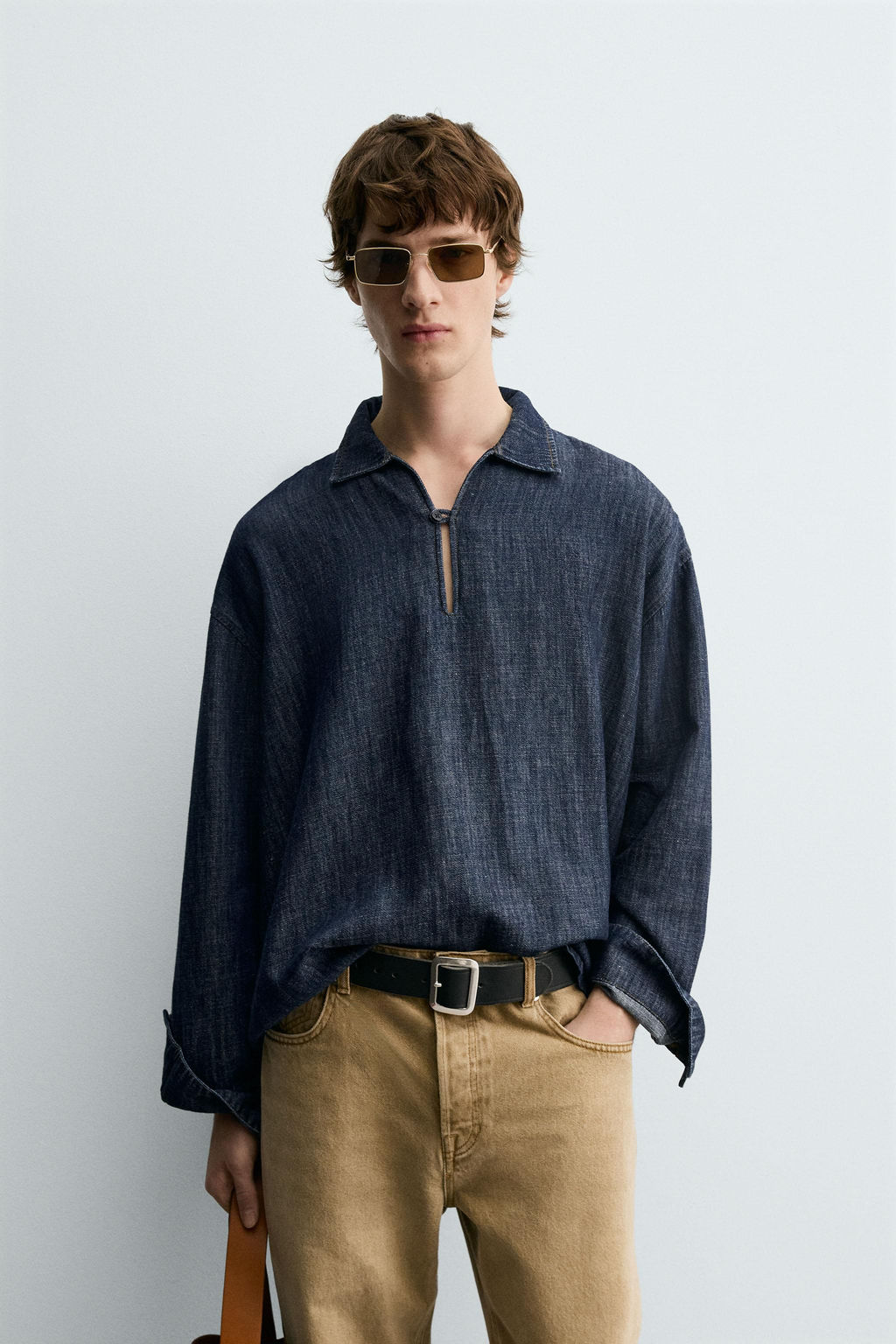 DENIM COTTON-LINEN SHIRT - Zara фото 2