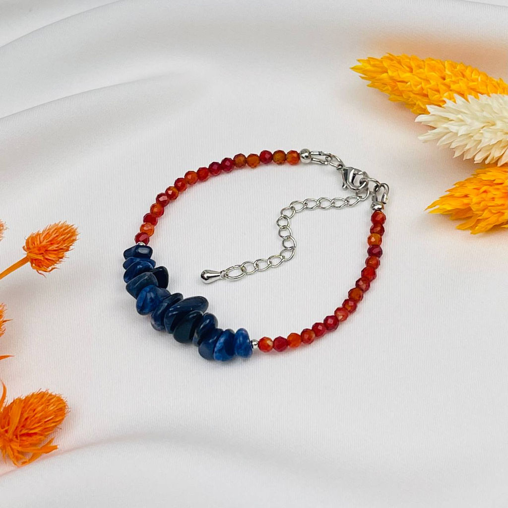 Браслет из Сердолика и Содалита - Радуга самоцветов фото 2