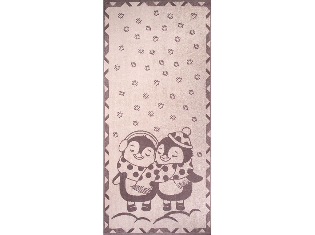 Полотенце махровое 6с102.411ж1 Пингвики(т.с.мальв1) 67х150см