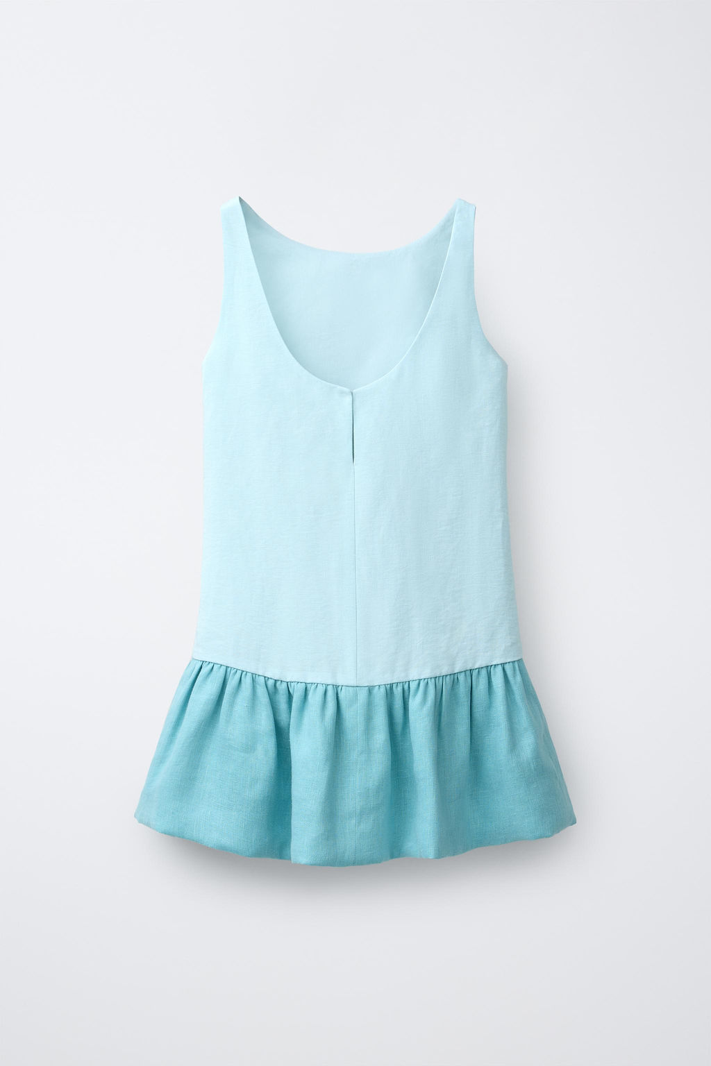 VESTIDO VOLANTE CON LINO / Azul claro - Zara фото 2