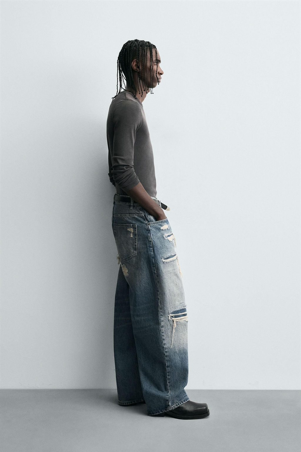 RIPPED BALLOON FIT JEANS - Zara фото 4